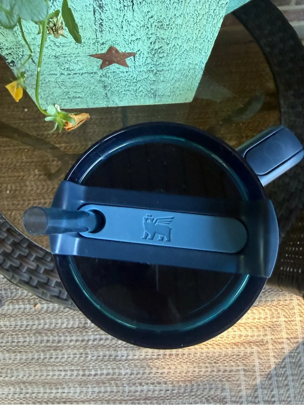 Stanley Blue Travel Tumbler 40 ounce with Handle and Straw - Picture 3 of 4